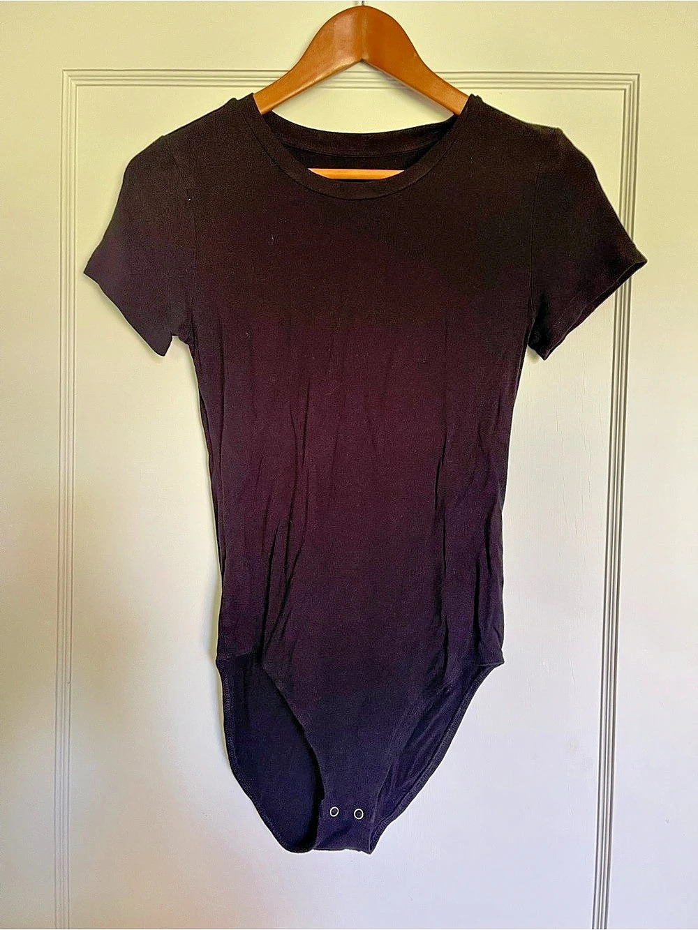 American Eagle Black Short Sleeve Bodysuit